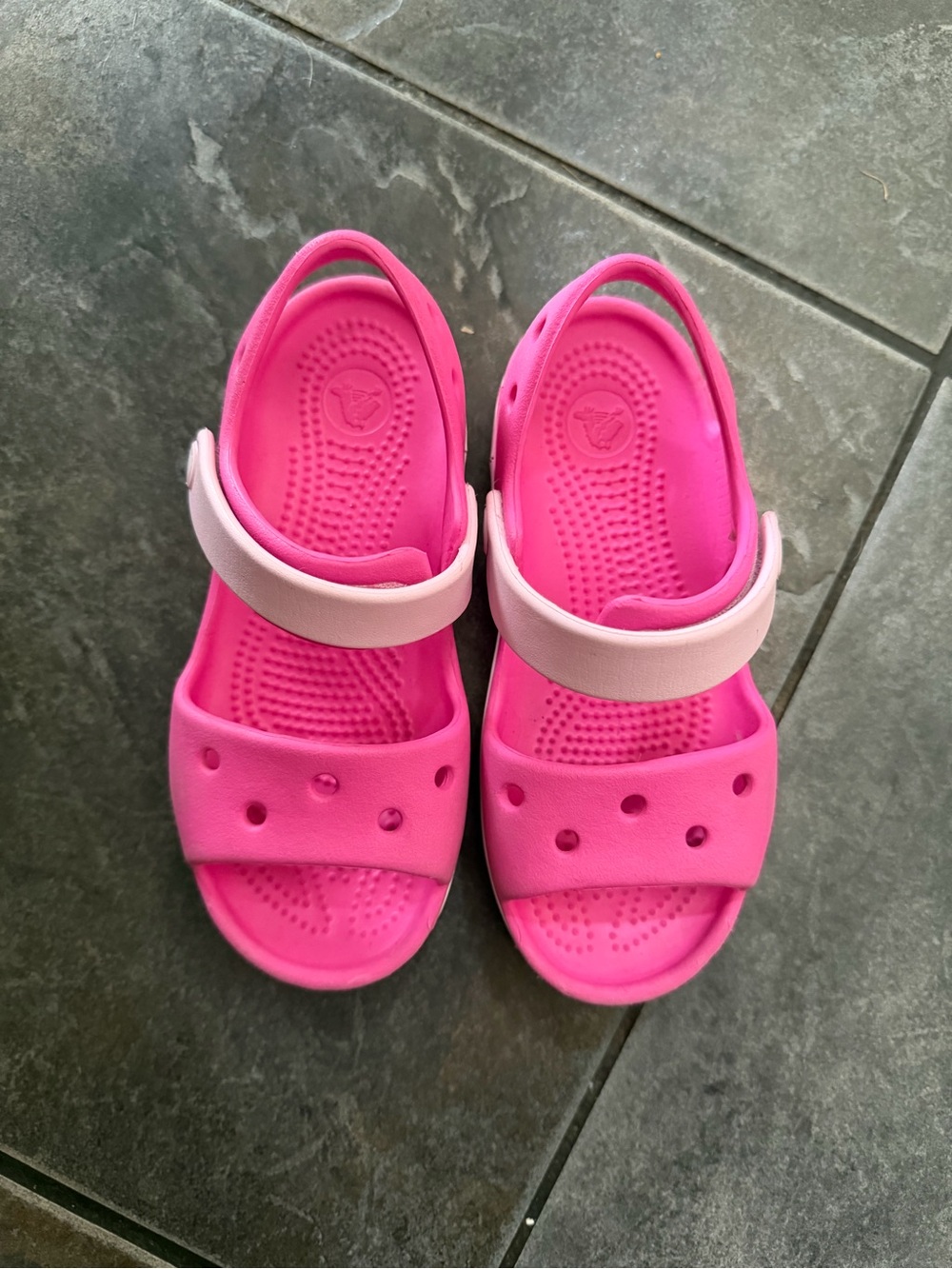CROCS Kids Pink Two-Tone Sandals